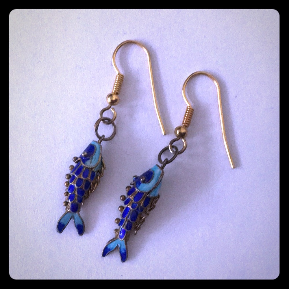 Adorable Blue Fish Earrings